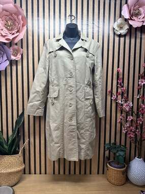 Mossimo Women's Tan Single Breasted Cotton Blend Trench Coat